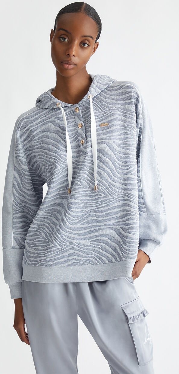 Liu Jo Felpa jacquard con cappuccio